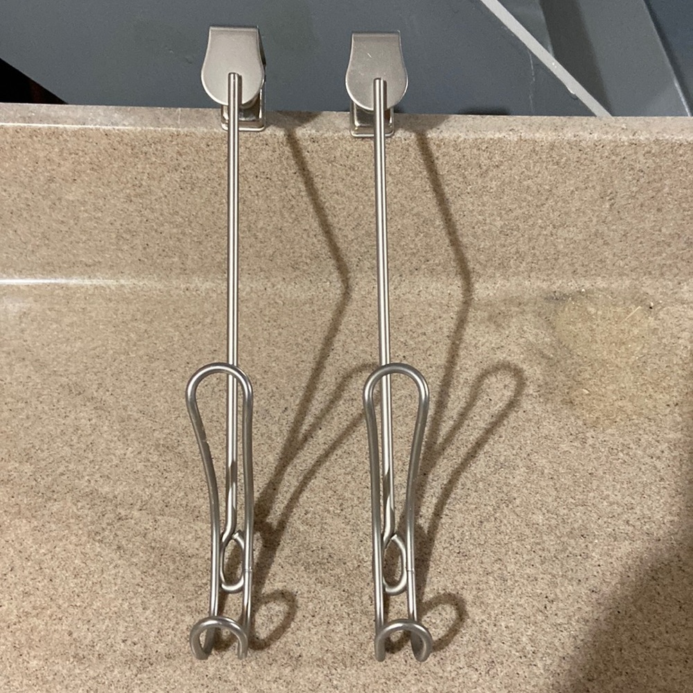 Two over the door hooks